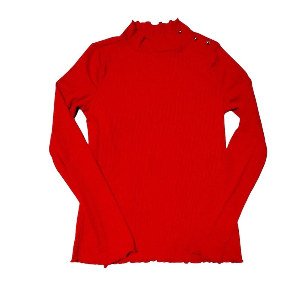 Janie and Jack Ribbed Ruffle Hem Turtleneck Size 16